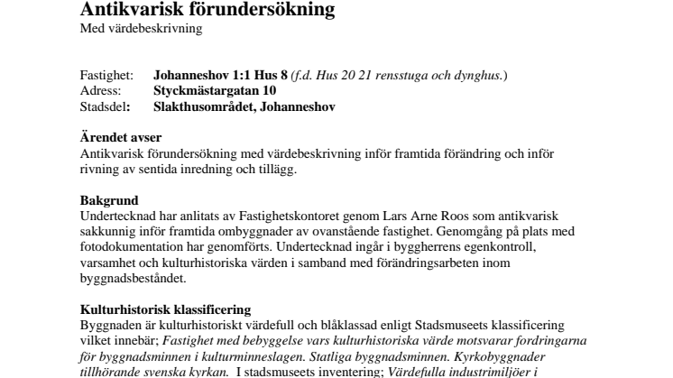 Antikvarisk förundersökning Hus 8