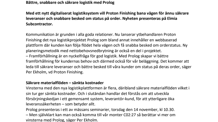 Bättre, snabbare och säkrare logistik med Prolog