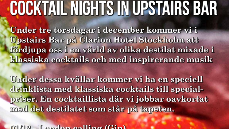 Cocktail nights in Upstairs Bar