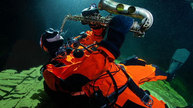 The Cave Concert in submerged cave. Photo credit: Pekka Tuuri