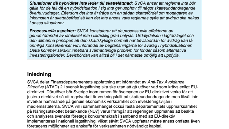 Promemorian Genomförande av regler i EU:s direktiv mot skatteundandraganden för att neutralisera effekterna av hybrida missmatchningar