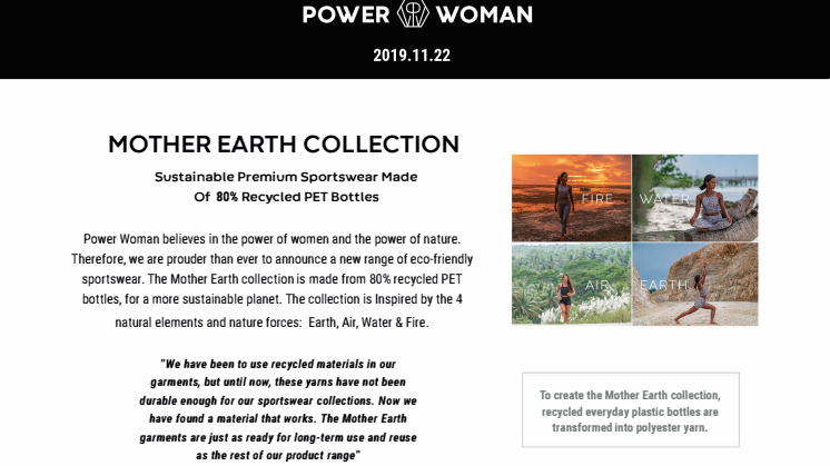 Power Woman Announce a New Range of Eco-Friendly Sportswear