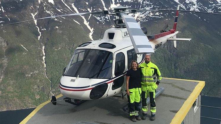 Malin Malmberg och Milan Stokuca (båda Bengt Dahlgren AB) i Norge. Foto: Privat