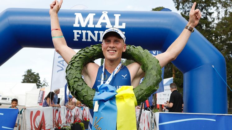 Johan Kärner, Dalregementets IF, var en av dalmasarna som stod på prispallen i årets Vansbro Triathlon. Foto: Mickan Palmqvist