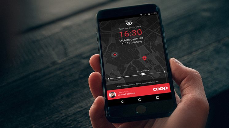 Genom Widrikssons leveransportal kan Coop Onlines kunder följa leveranser av matkassar till hemmet i realtid.