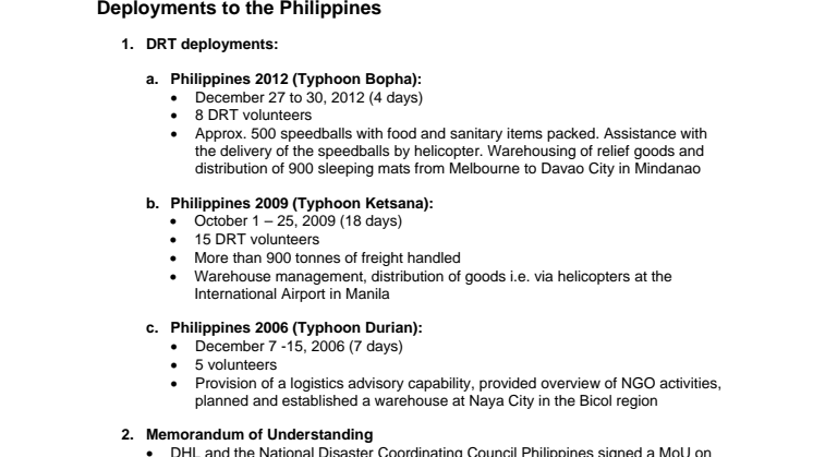 DHL:s kristeam på plats i krisdrabbade Filippinerna 