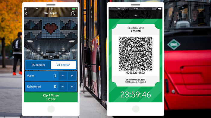 Nu finns 24-timmarsbiljetten att köpa i SL-appen.