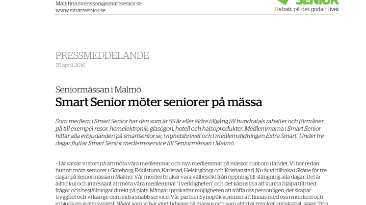 Smart Senior möter seniorer på Seniormässan i Malmö