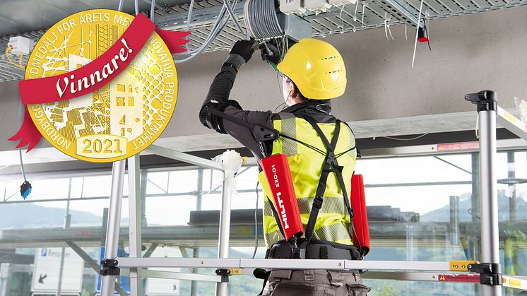 Exoskelett vinner Nordbyggs Guldmedalj för årets mest innovativa produktnyhet 2021 (Foto: Hilti)