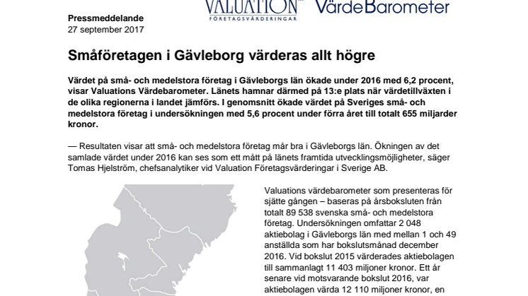 Värdebarometern 2017 Gävleborgs län