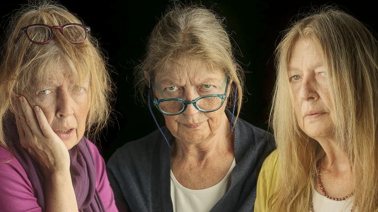 De tre kvinnorna gestaltas av Åsa Eek Engquist. Foto: Patrik Gunnar Helin