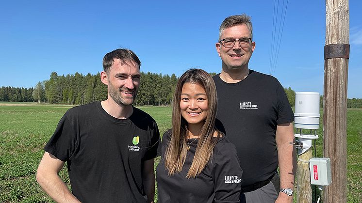 Erik Häggbom, Hushållningssällskapet, Maria Blomberg, kundansvarig PiteEnergi, och Peter Fenander, verksamhetsutvecklare IT, PiteEnergi.