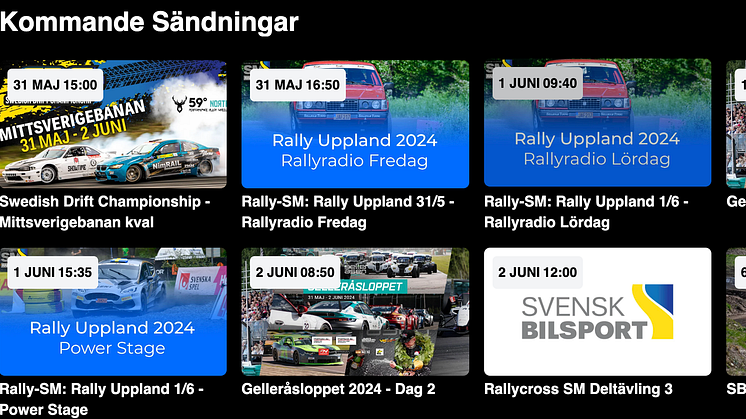 Fullmatad bilsporthelg på svenskbilsporttv.se