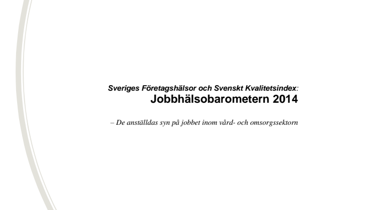 Jobbhälsobarometern 2014