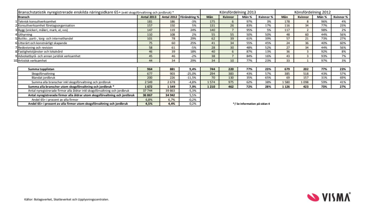 Vismas rapport över nyföretagandet bland seniorer 2013