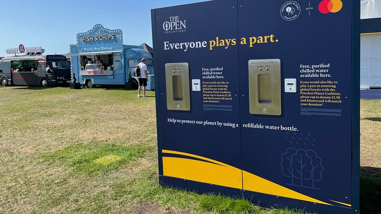 Bluewater provides unique vending solutions for major events seeking sustainable ways to end the need for single use plastic bottles (Photo D Noble)