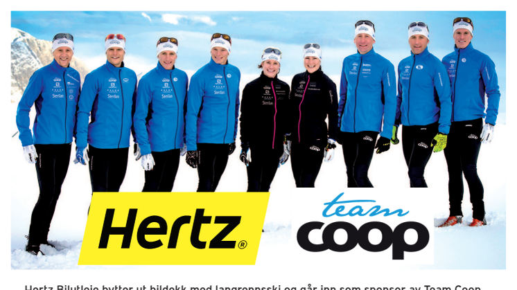 Hertz Bilutleie bytter ut bildekk med langrennsski og går inn som sponsor av Team Coop.
