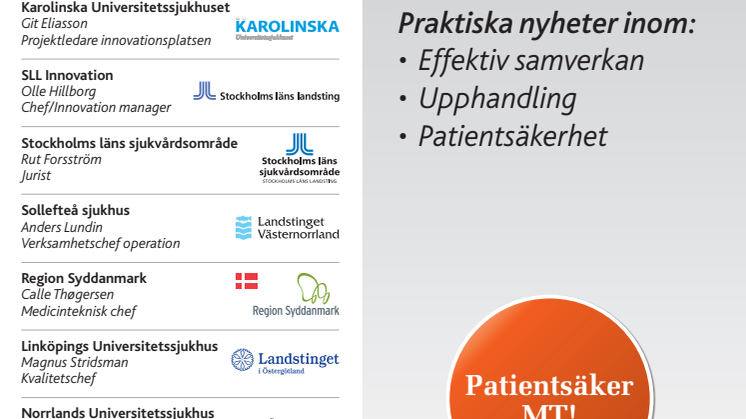 Medicinteknik i utveckling, konferens i Stockholm 11-12 september 2013