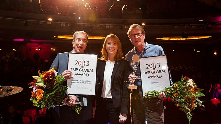Vinnarna av TRIP Global Award 2013 med näringsminister Annie Lööf