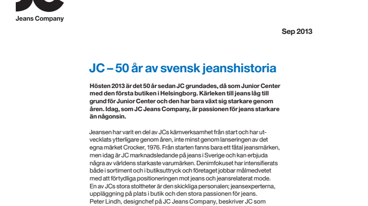 JC – 50 år av svensk jeanshistoria