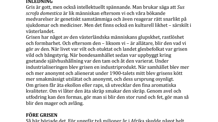 Grisens historia på tallriken - Jens Linder