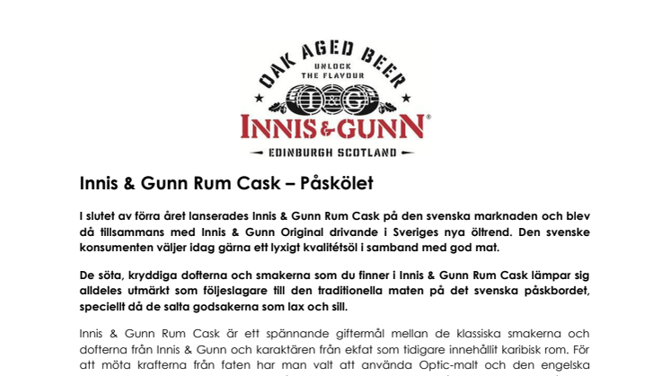 Innis & Gunn Rum Cask – Påskölet