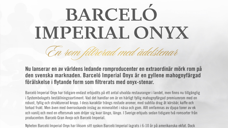 BARCELÓ IMPERIAL ONYX - en rom filtrerad med ädelstenar!
