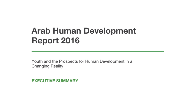 Arabiska Human Development Report 2016 - sammanfattning