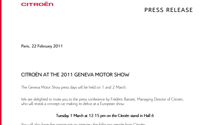 Välkommen till Citroëns monter på bilsalongen i Genève.