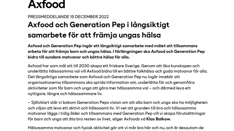 Axfood och Generation Pep i långsiktigt samarbete för att främja ungas hälsa.pdf