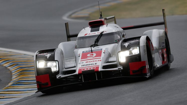 Audi R18 e-tron quattro #9 (Audi Sport Team Joest), Filipe Albuquerque, Marco Bonanomi, René Rast