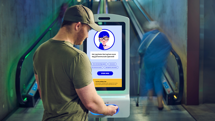 Nå kan du spørre Kommune-Kari i butikken samtidig som du spriter hendene på smittevernkiosken Procon DigiClean