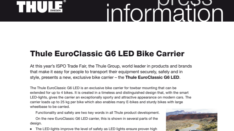 Information om Thule EuroClassic G6 LED