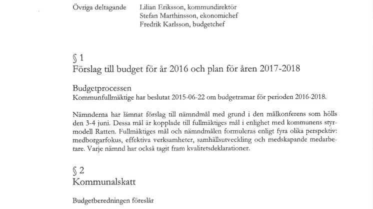 Information budgetförslag