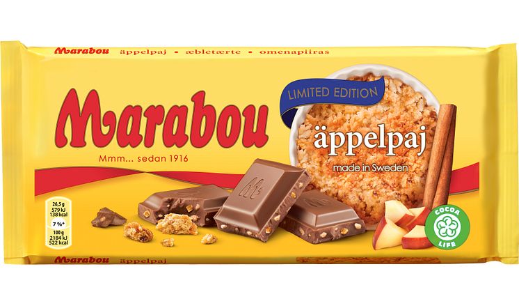 Klassisk sommarfika i ny tolkning- Marabou Äppelpaj!