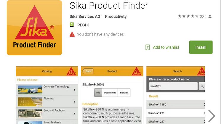 Sika's Product Finder App