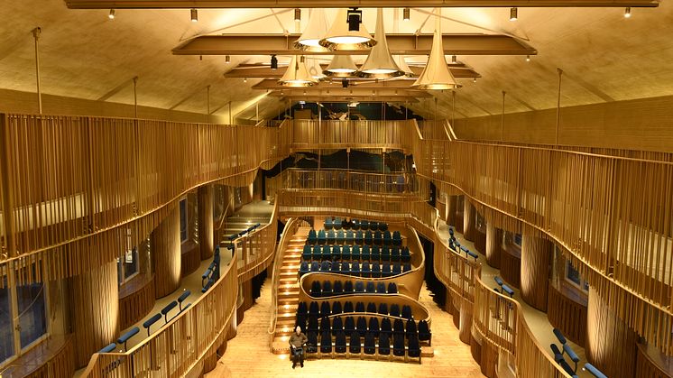 Drottning Silvias konsertsal, Stockolm, vinnare av Svenska Ljuspriset interiör