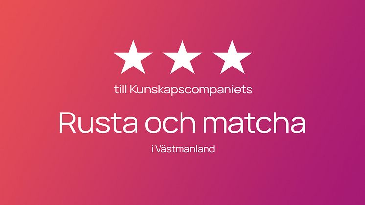 3 stjärnor till Kunskapscompaniets Rusta och matcha i Västmanland