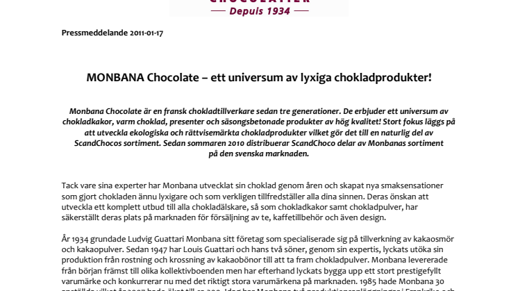 MONBANA Chocolate – ett universum av lyxiga chokladprodukter!