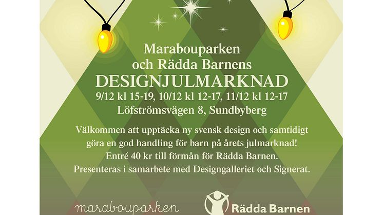 Designjulmarknad på Marabouparkens konsthall 9-11 december 