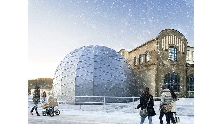 White arkitekters skiss på Curiosums domteater.