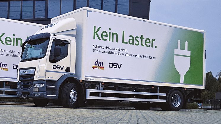 Drei DAF-E-Lkw sind ab sofort im Einsatz für dm-drogerie markt