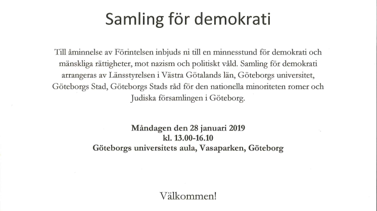 Programblad Samling för demokrati 2019