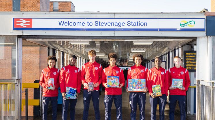 Donate toys at Stevenage train station this month to help the Toy Donation Drive, in partnership with Stevenage FC Foundation. More images below.