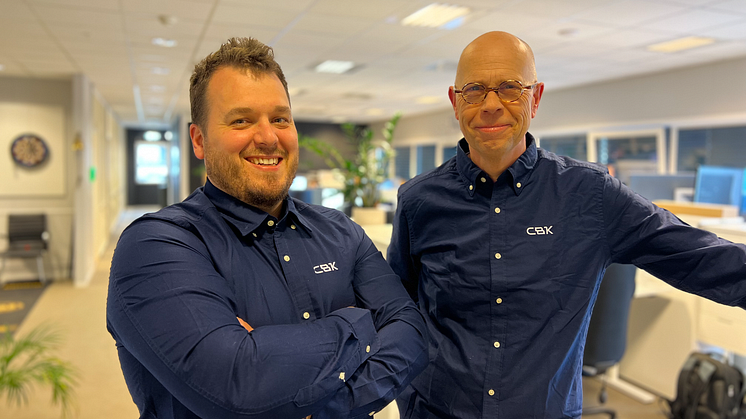 Joakim Arntsen, Business Development Manager for merkevaren Stoltzen og Per Øystein Berglund, Product Manager for lyd i CBK