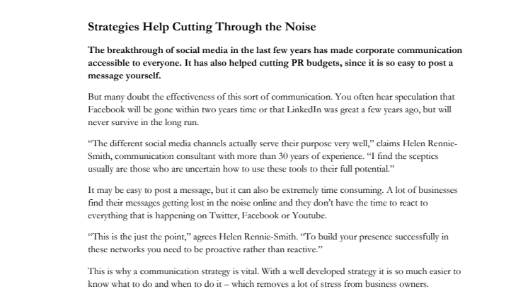 Strategies Help Cutting Through the Noise