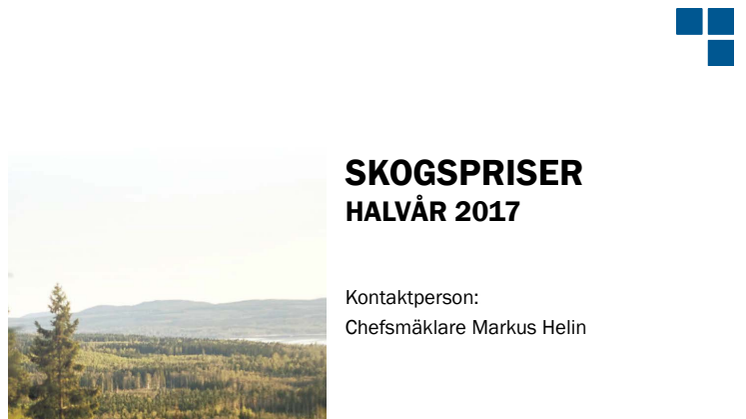 Rapport Skogsmarkspriser - första halvåret 2017