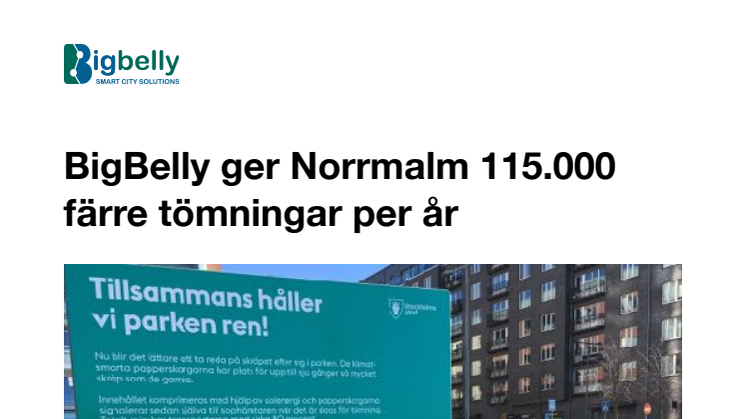 BigBelly ger Norrmalm 115.000 färre tömningar per år