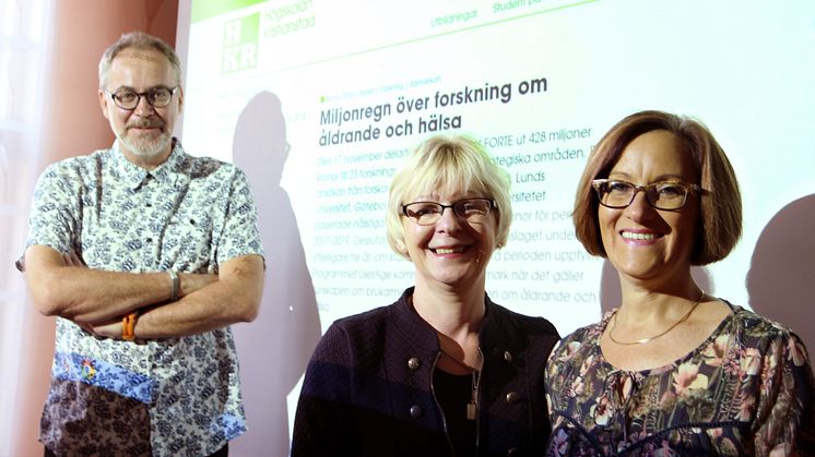 Albert Westergren, professor i omvårdnad, Anna-Karin Edberg, professor i omvårdnad, och Pia Petersson, universitetslektor i omvårdnad.