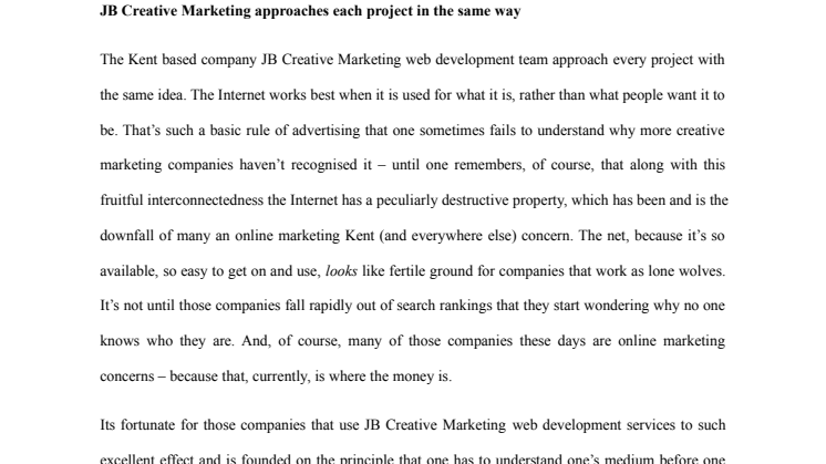 JB Creative Marketing approaches each project in the same way